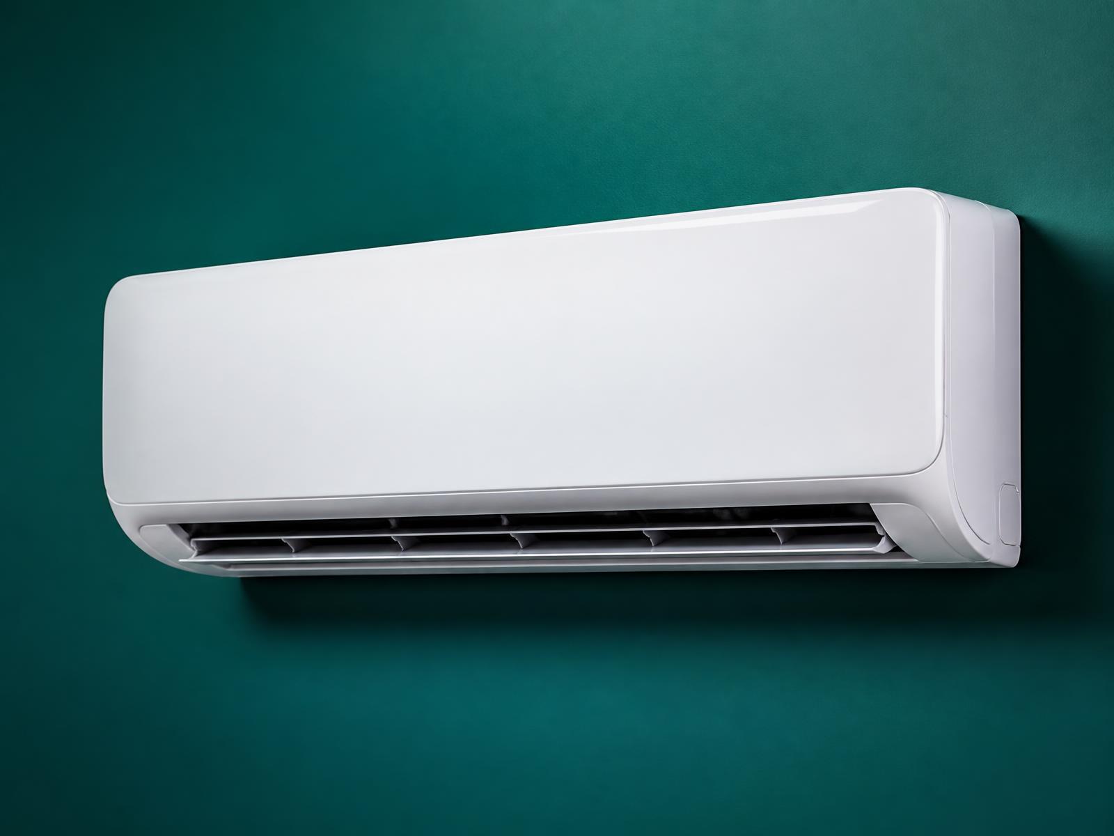 Ar-condicionado Inverter 12.000 BTU — Ar-condicionado split branco instalado na parede